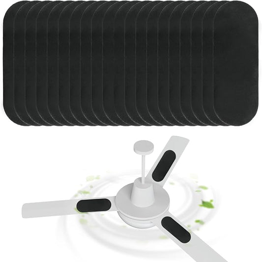 20 PCS Ceiling Fan Filters for Blades, Barnacle Air Filter Ceiling Fan, Activated Carbon Is Easy to Stick, Removes Odors, Reduces Dust, Pollen, Pet Dander, for Bedrooms, Living Rooms, Offices
