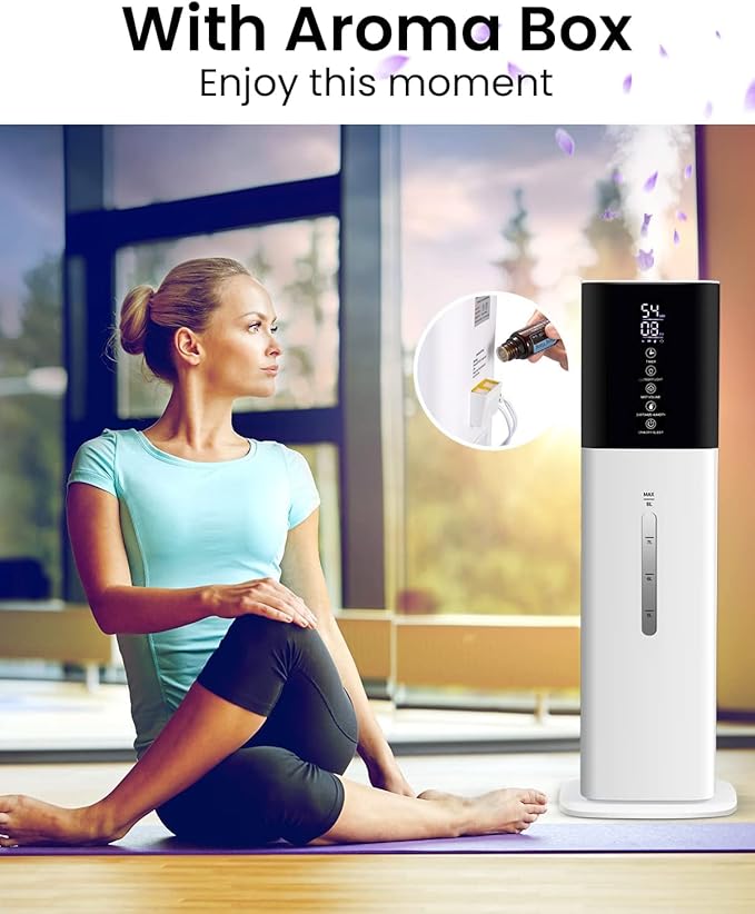 2.11Gal Ultrasonic Cool Mist Humidifier with Timer and Humidistat for Large Rooms - Home, Bedroom, Baby, Adults, Plants