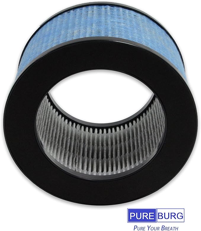 PUREBURG TPAP002 Replacement Filter Compatible with TOPPIN Comfy Air C1 Air Purifier,2-Pack H13 HEPA Activated Carbon 2-in-1 4-Stage Filtration
