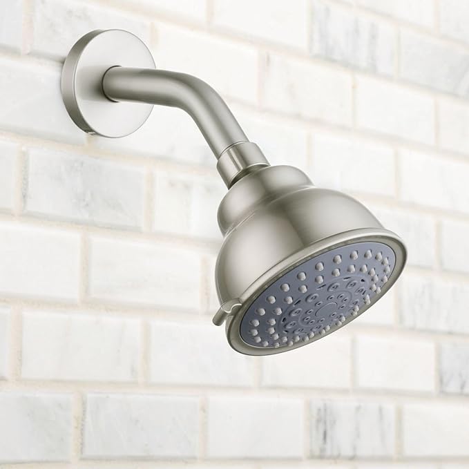 Voolan High Pressure Shower Head with Shower Arm - 5 Function Rain Shower Head - Comfortable Shower Experience Even at Low Water Flow - Brushed Nickel