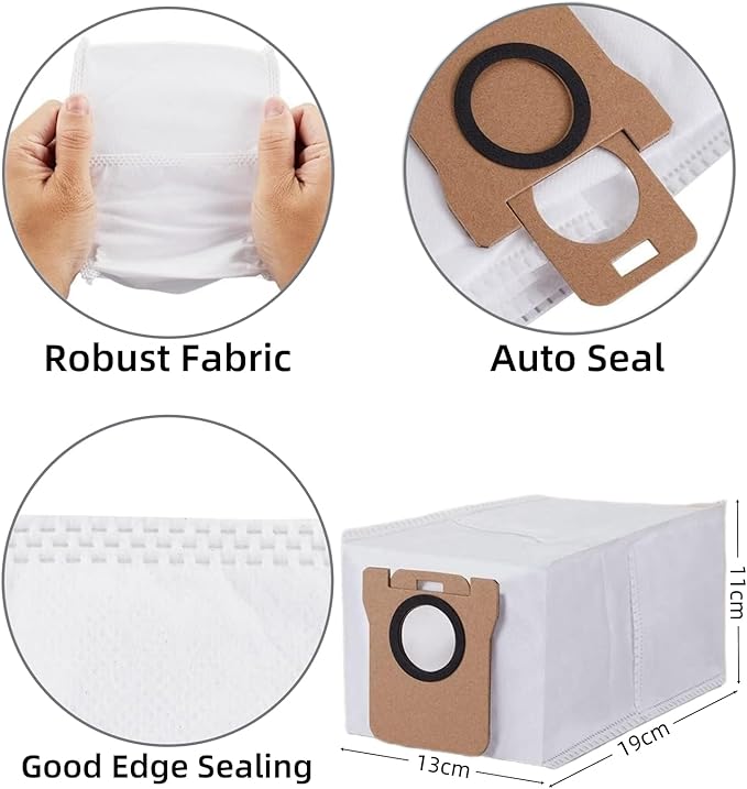 Accessories Kit for Dreame L20 Ultra Robot Vacuum Cleaner, 1 Main Brush, 3 Filters, 4 Side Brushes, 6 Mop Pads, 6 Dust Bags, Replacement Parts Spare Repair Replace Attachments