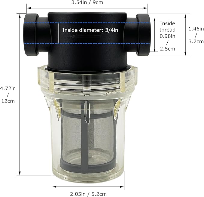 3/4" Female NPT in-Line Strainer with 100 mesh Stainless Steel Filter Screen (3/4“ 100 Mesh)