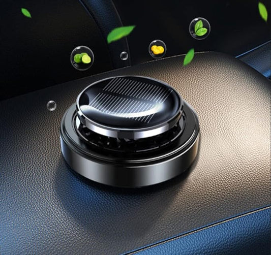 Solar Energy Powered Car Air Freshener Essential Oil Diffuser Perfume Scent Fragrance Air Purifier Rotating Fatigue Aromatherapy Diffuser for Car Home Office Decor