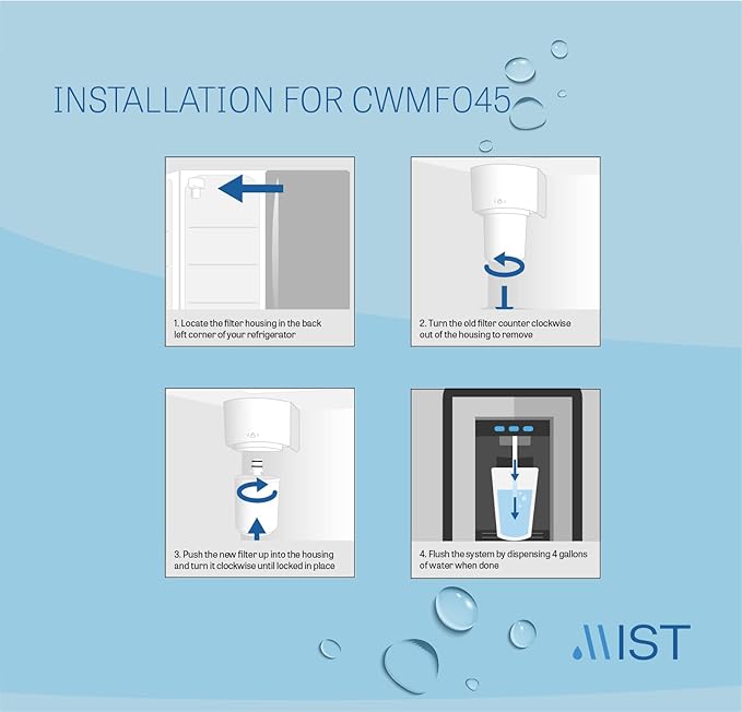 Mist 5231JA2002A Refrigerator Water Filter Replacement for LG LT500P, ADQ72910911, Kenmore 9890, Fridge LFX25974ST – NSF 42 Certified – 1 Pack