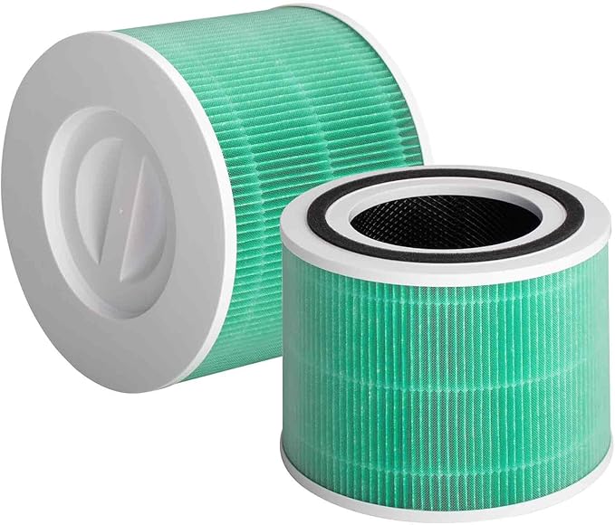 Core 300 Air Purifier Replacement HEPA Filter （Toxin Absorber）for LEVOIT Core 300-P/300S, H13 True HEPA + Activated Carbon, 99.97% Dust Pollen Pet Dander Smoke, 2 Pack (green)