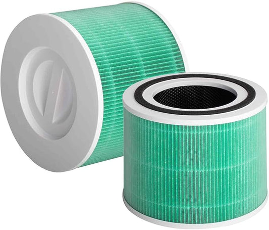 Core 300 Air Purifier Replacement HEPA Filter （Toxin Absorber）for LEVOIT Core 300-P/300S, H13 True HEPA + Activated Carbon, 99.97% Dust Pollen Pet Dander Smoke, 2 Pack (green)