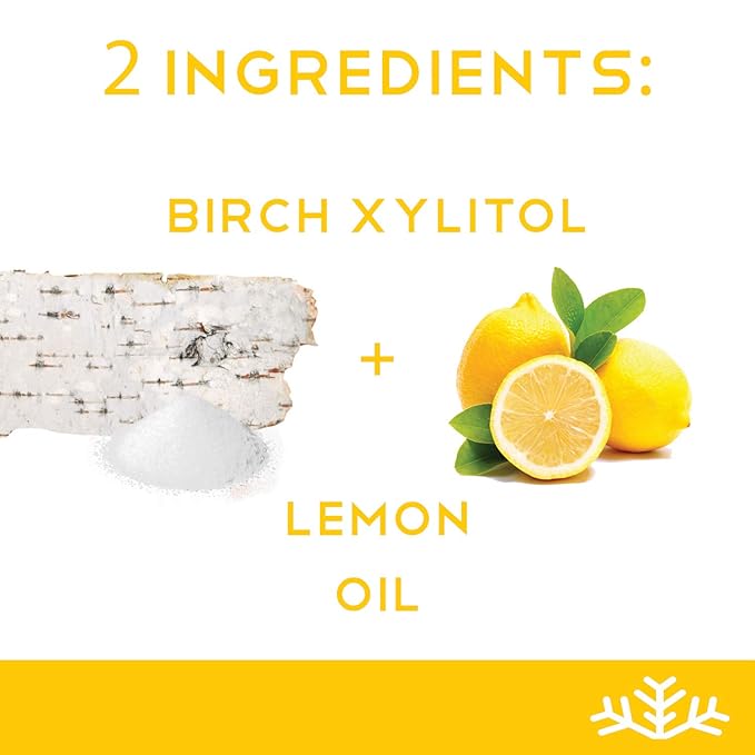 Lemon KETO Xylitol Candy Chips (3-Pack)- SNØ 1.5 oz - Sugar-Free Candy With Only 2 Ingredients | Low Carbs, Diabetic-Friendly, Non-GMO, Vegan, GF & Kosher | Purest candy in the world!