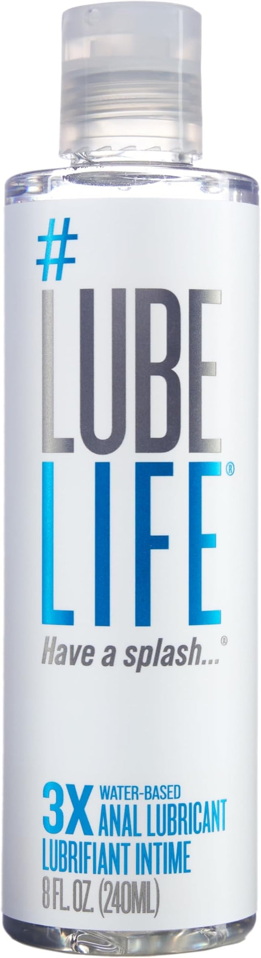 LubeLife 3X Anal Lube – Extra Thick Water Based Lube for Men, Women & Couples – Non-Sticky, Toy & Condom Compatible Personal Lubricant, 8 Fl Oz