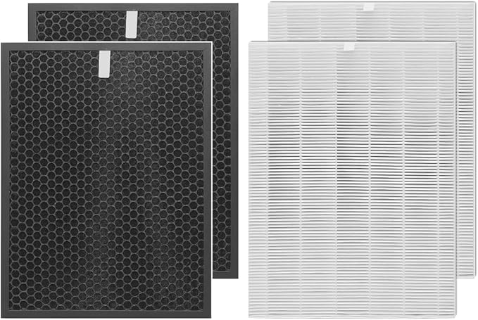2 Pack HR900 Replacement Filters T Set Compatible with HR900 Ultimate Pet Air Purifier, True HEPA + Activated Carbon Filter, Part Number 1712-0093-00/T&1712-0094-00/U