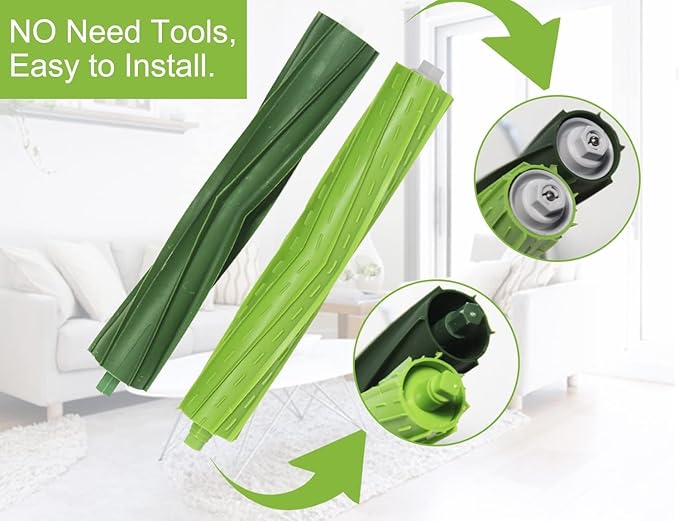 26 Pack Replacement Parts for iRobot Roomba i1+ i7+ i3+ i4+ i6+ i8+ j7+/Plus Vacuum Cleaner,2 Set Rubber Brushes 8 Pack HEPA Filters 8 Pack Side Brushes 8 Vacuum Bags