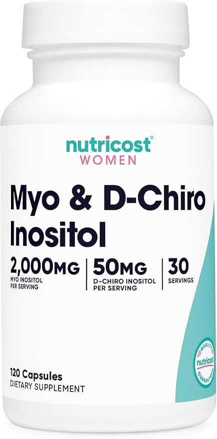 Nutricost Myo Inositol & D-Chiro Inositol for Women 2000mg, 120 Capsules, 2000mg Myo & 50mg D-Chiro Per Serving, 30 Servings, Vegetarian Friendly, Non-GMO & Gluten Free