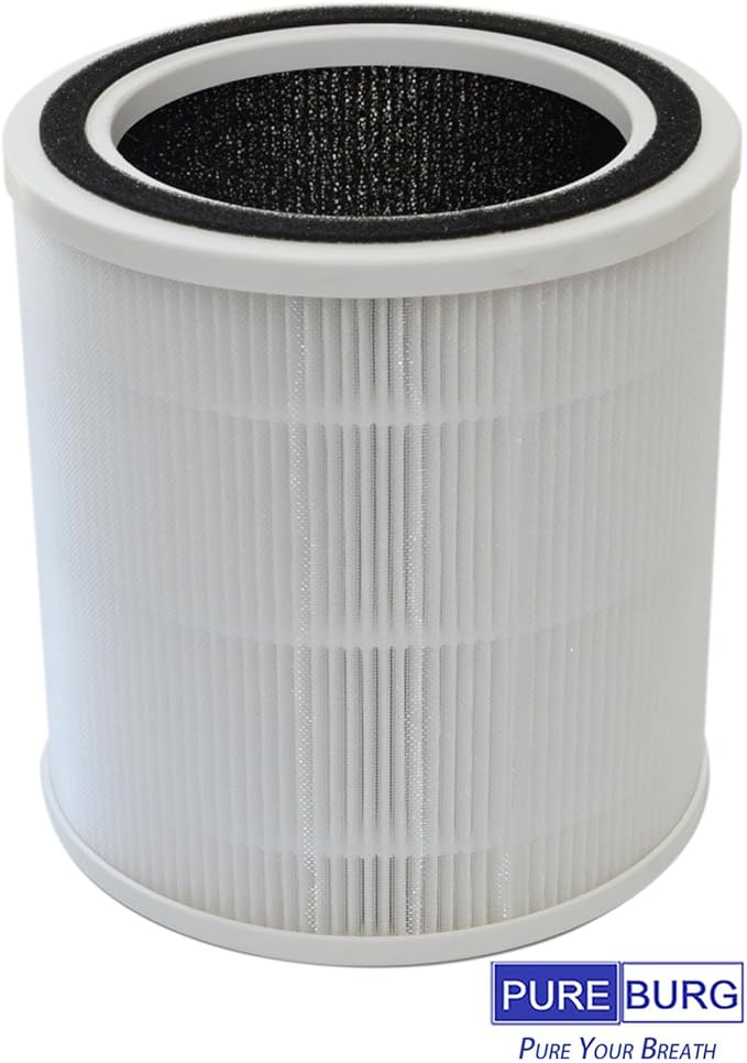 PUREBURG Replacement Filter Compatible with Purivortex AC400 Air Purifier, 2-Pack H13 HEPA Activated Carbon 2-IN-1 3-Stage Filtration