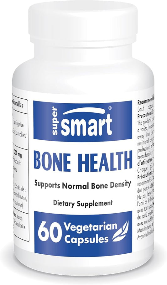 SuperSmart - Bone Health Supplement (100% Plant Based & Patented) - Strong Bones & Bone Density Supplement | Non-GMO & Gluten Free - 60 Vegetarian Capsules