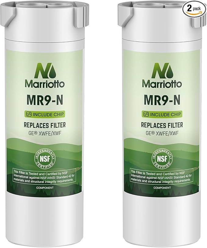 MARRIOTTO Water Filter Compatible with XWFE (Built-in CHIP), Replacement for GE XWFE, XWF Refrigerator Water Filter Pack of 2
