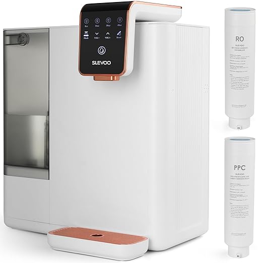 Reverse Osmosis Water Filter Countertop,100GPD,5-Stage RO Water Filtration System with TDS Real-Time Displaying & 4L Capacity Tank for Home/Office, 180°Swivel Spout & Ultra-Slim Designed to Save Space