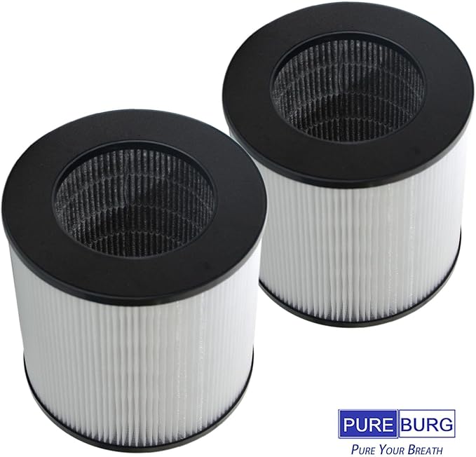 PUREBURG Replacement Filter Compatible with Druiap KJ150 & Cwxwei SY910 KJ150 (AF3001) Air Purifier,2-Pack True HEPA 3-Stage Filtration Activated carbon