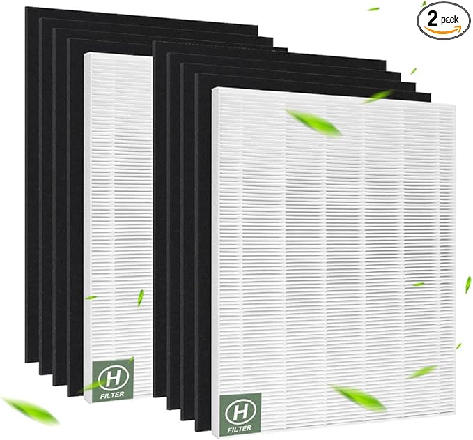Compatible with Winix D480 Air Purifier,D480 True HEPA Replacement Filter D4,1712-0100-00,2 H13 True HEPA Filter+8 Activated Carbon Filters(2+8)
