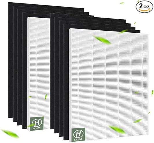 Compatible with Winix D480 Air Purifier,D480 True HEPA Replacement Filter D4,1712-0100-00,2 H13 True HEPA Filter+8 Activated Carbon Filters(2+8)