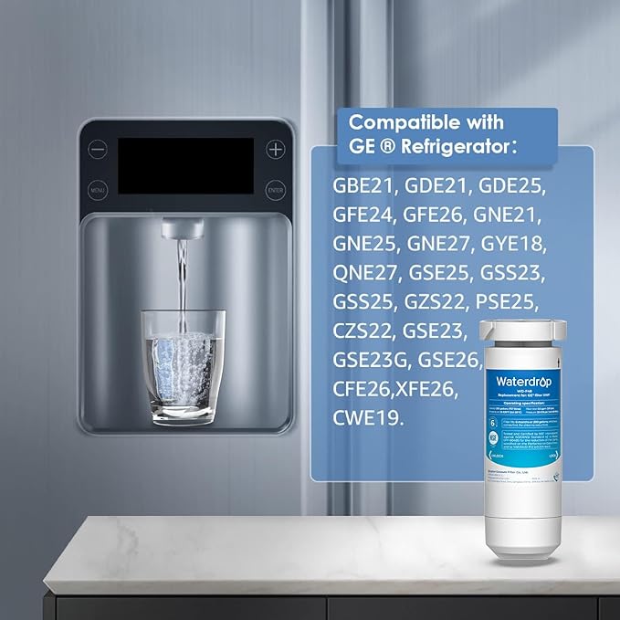 Waterdrop XWF NSF Certified Replacement for GE® XWF Refrigerator Water Filter, 1 Filter (Package may vary)