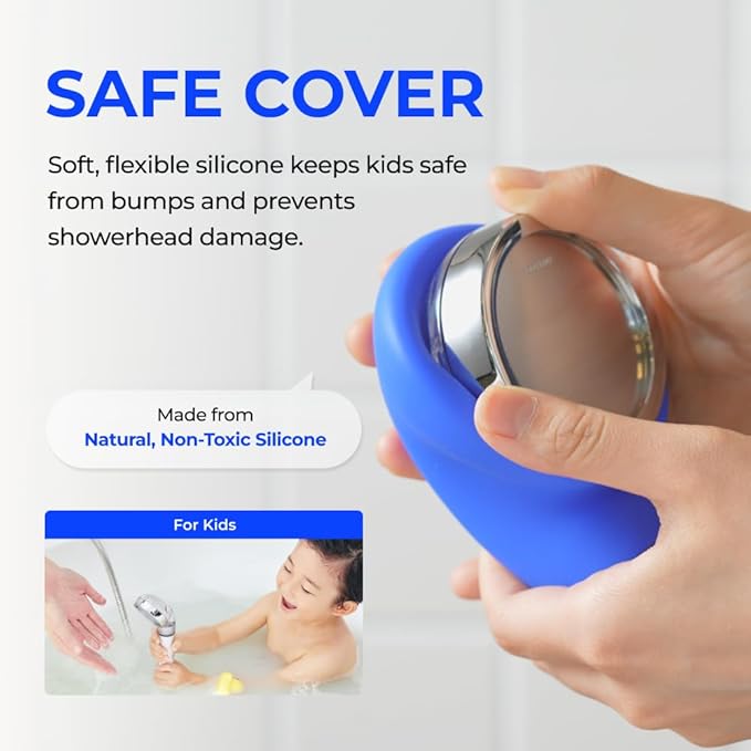 BODYLUV - Puresome Handheld Shower Head (Ver.1), Strong Water Pressure, Water Saving Filter For Bathroom (Handheld Shower Head with Silicon Cover) (Pure White)