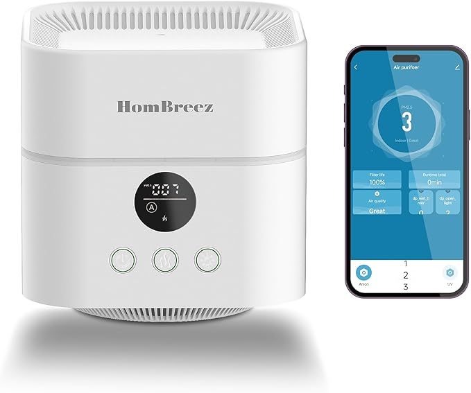 Air Purifier and Humidifier Combo for Bedroom, Covers Up to 200ft², H13 True HEPA Filter, 500ML Water Tank, Quiet Cool Mist Top Fill Essential Oil Diffuser for Baby, Pet Room, APP Control