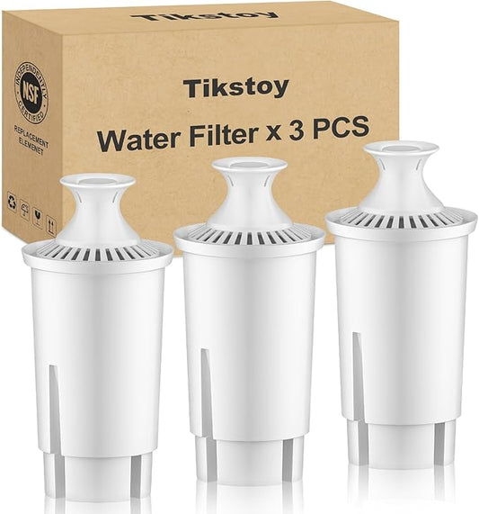 Water Fiter Replacement Fit for Brita Water Filter & Pitchers, Water Pitcher Filter Compatible with Brita Classic, Mavea, Ob03, 107007 35557, Reduce Chlorine and Heavy Metals (3)