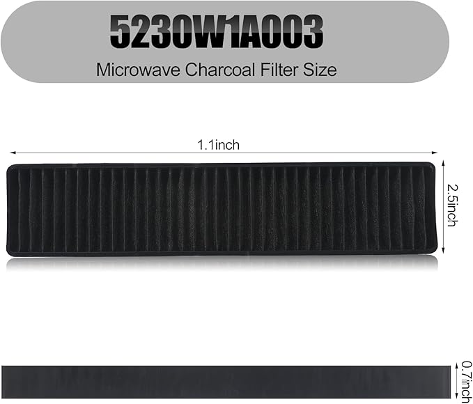 3 Pack Grease Filter & Charcoal Filters Set for Microwave Filter Replacement Combo – Compatible with LG LMV2031ST, LMV2031BD, LMHM2237ST, LMH2235ST & More (5230W1A012B & 5230W1A003A)