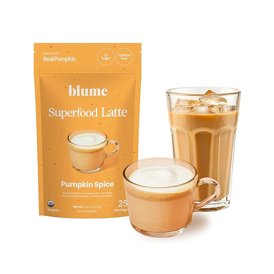 Blume Pumpkin Spice Latte - Superfoods Powdered Latte - Syrup free, Organic & Vegan Latte - 30 Servings (125g)