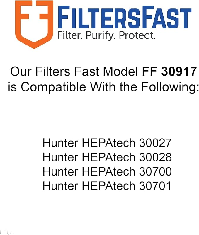 Filters Fast FF 30917 Compatible Replacement for Hunter 30917 Air Purifier Filter, Air Cleaner Pre-Filter 10.25x4.25x1.5 inch, Charcoal Odor Absorber