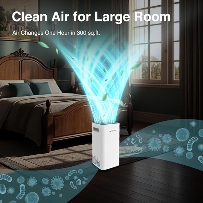 Airdog X3 Air Purifier for Bedroom with Washable Filter - TPA Technology - Up to 20X More Effective than HEPA, Remove Pet Hair, Allergies, Dust, Smoke, Odor - Whisper Quiet