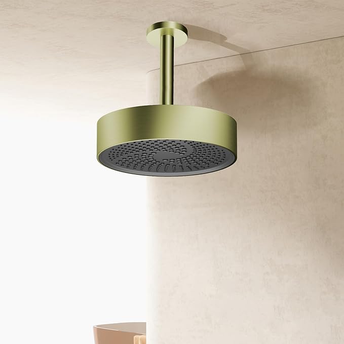 AULEEND，high pressure shower heads，with Anti-Clog Rubber Jets - 360° Rotation Adjustable Shower Head -7.87inches (Oil Rubbed Bronze)