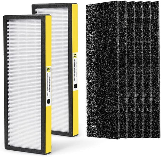 AC4825 HEPA Filter B Replacement Compatible with Guardian FLT4825 Filter B, for 22" Air Pu-rifier Models AC4825E AC4825 AC4300 AC4900CA AP2200CA, 2 HEPA and 6 Pre-Filter