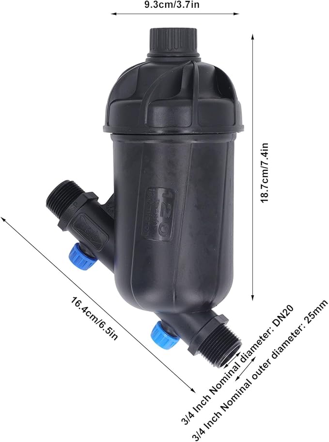 Buachois Irrigation Filter, Y Type Sprinkler Drip Irrigation Filter, 3/4in Male Water Filter Strainer for Greenhouse Agricultural Gardening (1in Male Disc Type)
