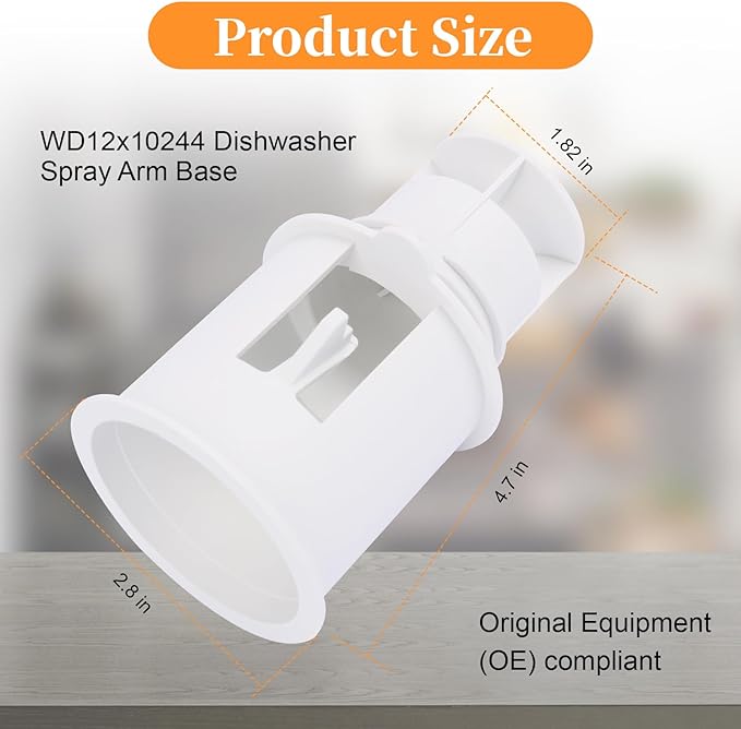 WD12X10244 Dishwasher Spray Arm Base Dishwasher Lower Spray Arm Replacement for GE Dishwasher Parts 1263951, EAP1765974, PS1765974, AP4300545