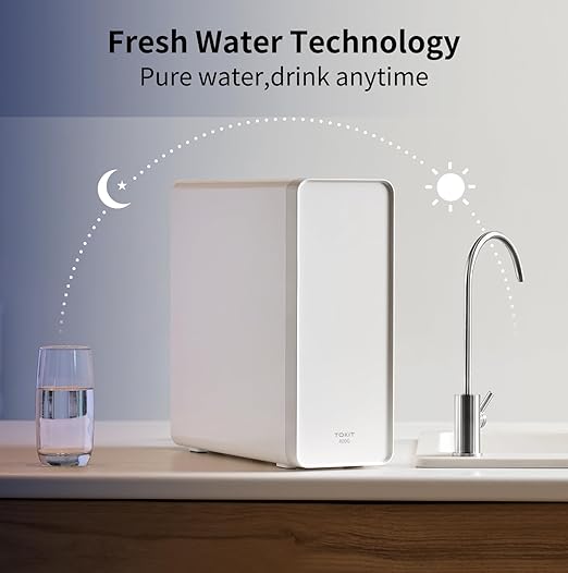 TOKIT Reverse Osmosis Water Filter, U1 Alkaline Mineral Under Sink Water Filter System, 400GPD Tankless RO Filtration with Faucet, NSF/ANSI 58, 2:1 Pure to Drain, Reduce TDS