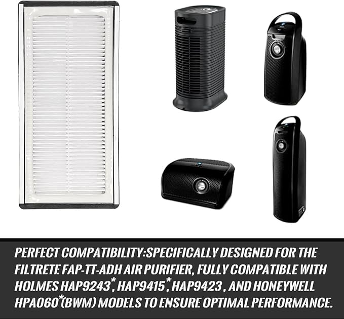 NKA A/D/H HPA060 True HEPA Odor Reduction Replacement Filters For Air Purifier Compatible with FAP-TT-ADH, HAP9243, HAP9415, HAP9423, HPA060(BWM) Filter. 1 Pack