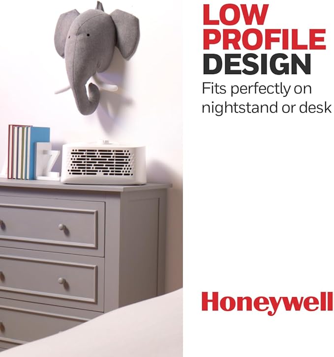 Honeywell Air Purifier for Home, 465 Ft² in 1 hour, Dual Action Filter, Reduces Dust, Pollen, Pet Dander, Odors, Smoke, Compact Allergen Reducer, White HHT270
