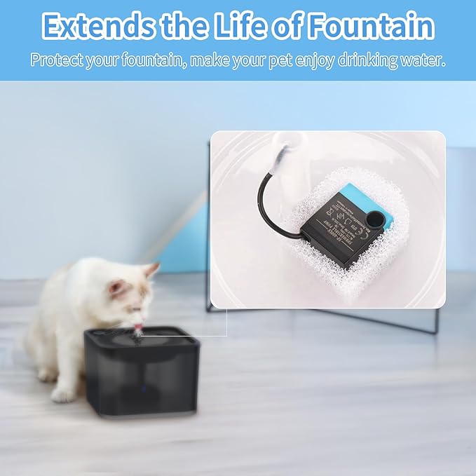 24 pcs Cat Water Fountain Replacement Foam Filters for PetSafe Drinkwell Ceramic and Stainless Steel Pet Fountains,Foam Filters for Cat Water Fountain