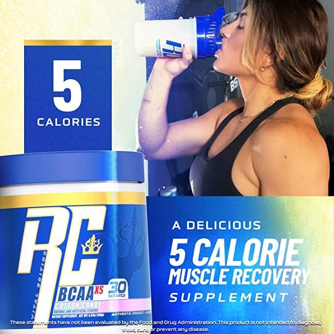 Ronnie Coleman Signature Series 30 Servings, XS BCAAs Amino Acids Powder with EAAs, Sugar Free Hydration Drink and Muscles Recovery Supplements, Green Apple Flavored Post Workout Powder