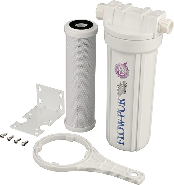 FLOW/PURWATT Watts 520021 RV/Boat Single Exterior Water Filter with Garden Hose Fittings