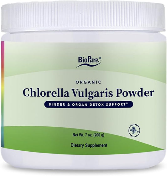 BioPure Chlorella Vulgaris Powder – Nutrient-Dense, Nutraceutical Superfood Packed with Proteins, Vitamins, Minerals & Amino Acids for Detox, Immune Support, and Whole-Body Wellness – 200g