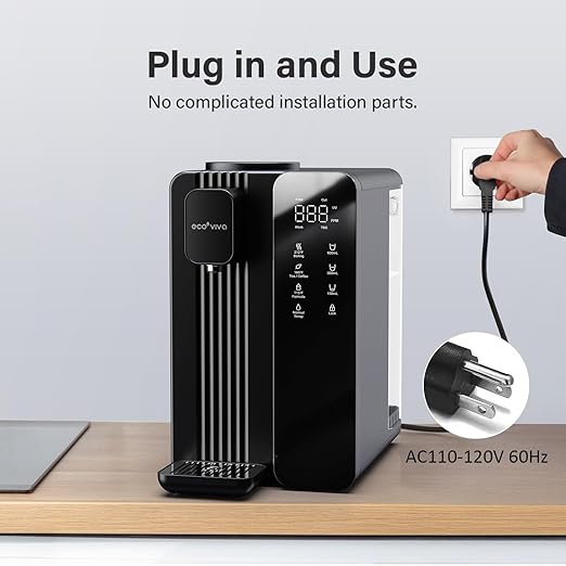 Ecoviva Mate 4 Countertop Reverse Osmosis Water Filter System with UV, BPA Free, 7-Stage Filter, Pure and Clean Water 3:1, Instant-Hot, Indoor No Installation, Meet NSF/ANSI 58 Desktop Water Purifier