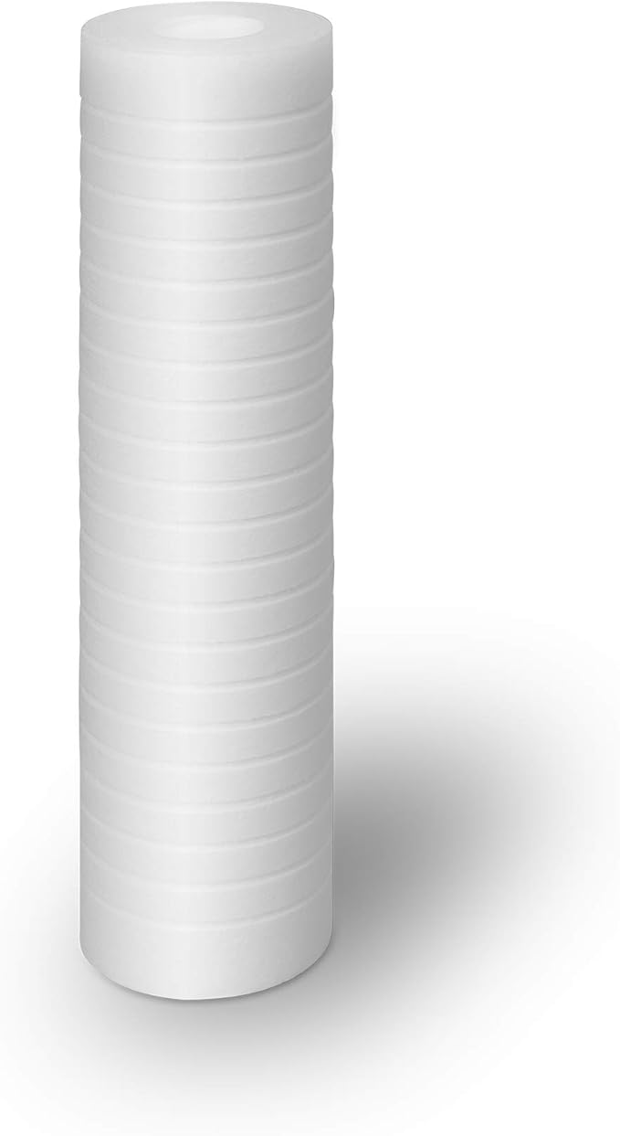 6 Grooved 1 Micron Sediment Water Filter Cartridges 10"x 2.5", Four Layers of Filtration, Removes Sand, Dirt, Silt, Rust, made from Polypropylene WELL-MATCHED with P5, AP110, WFPFC5002, CFS110, RS14