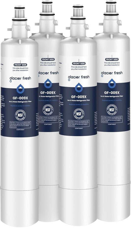 GLACIER FRESH Replacement for RPWFE, RPWF (Built-in CHIP) Refrigerator Water Filter, Compatible with GFE28GYNFS, GFE28GELDS, PFE28KELDS, PFE28KYNFS, GFD28GELDS, PWE23KELDS, PWE23KMKES, 4 Pack
