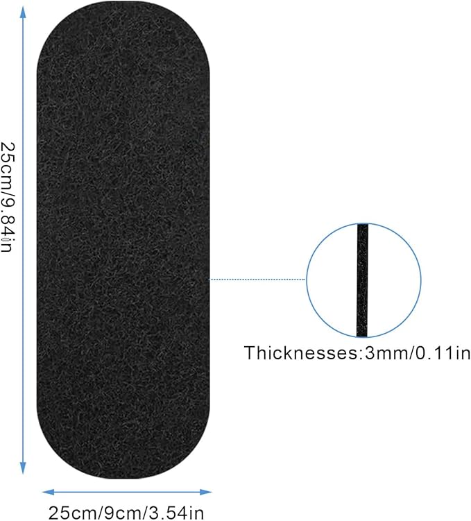 5-Pack Ceiling Fan Filters for Blades, Ceiling Fan Air Purifier Pads, Coconut Carbon Universal Air Filter, Ceiling Fan Blade Filters for Common Household Contaminants (10 * 3.5 * 0.12”)