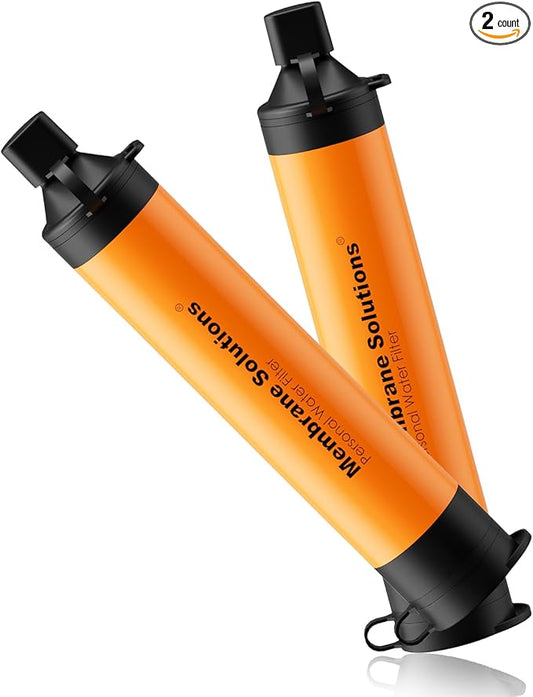 Membrane Solutions Straw Water Filter S1, NSF/ANSI 42&372&401 certificated, Survival Filtration Portable Gear, Emergency Preparedness, Supply for Drinking Hiking Camping Team Family Outing