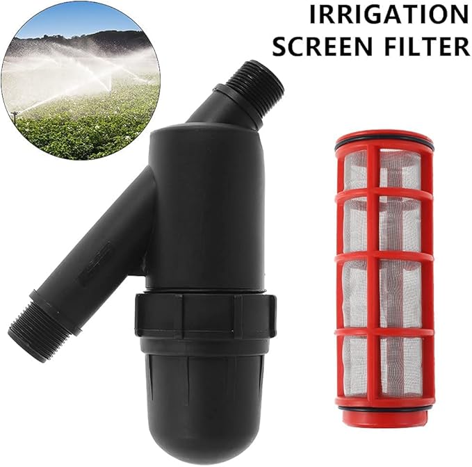 3/4 Inch Screen Irrigation Filter, Stainless Steel Screen Inline Filter, Mesh Conditioning Strainer, Drip IrrigationTank Pool Pump, for Garden Greenhouse Agricultural Drip