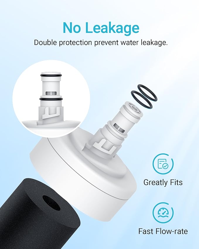 AQUA CREST 8171413 Refrigerator Water Filter, Replacement for Whirlpool 8171413, 8171414, EDR8D1, Kenmore 46-9002 (Pack of 3)