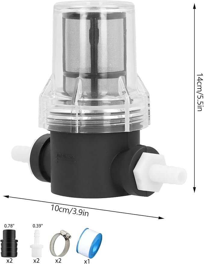 Inline Beer Filter, 80 Mesh 150 Micron Water Filter Plastic T Strainer Filtration Device, Gravity Feeding of Siphon Tube Brewing for Home Brewing Supplies (80 Mesh 180Micron)