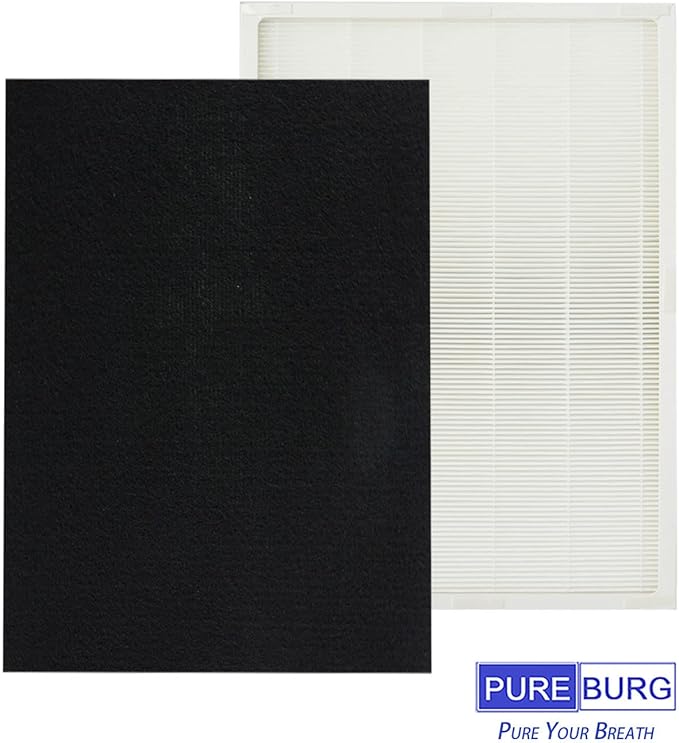 PUREBURG 83195 Replacement Filter Set Compatible with Kenmore 83254 83396 85254 F-K3 Air Purifiers,H13 HEPA + Activated Carbon Pre-Filters x 4 Air Clean Dust VOCs